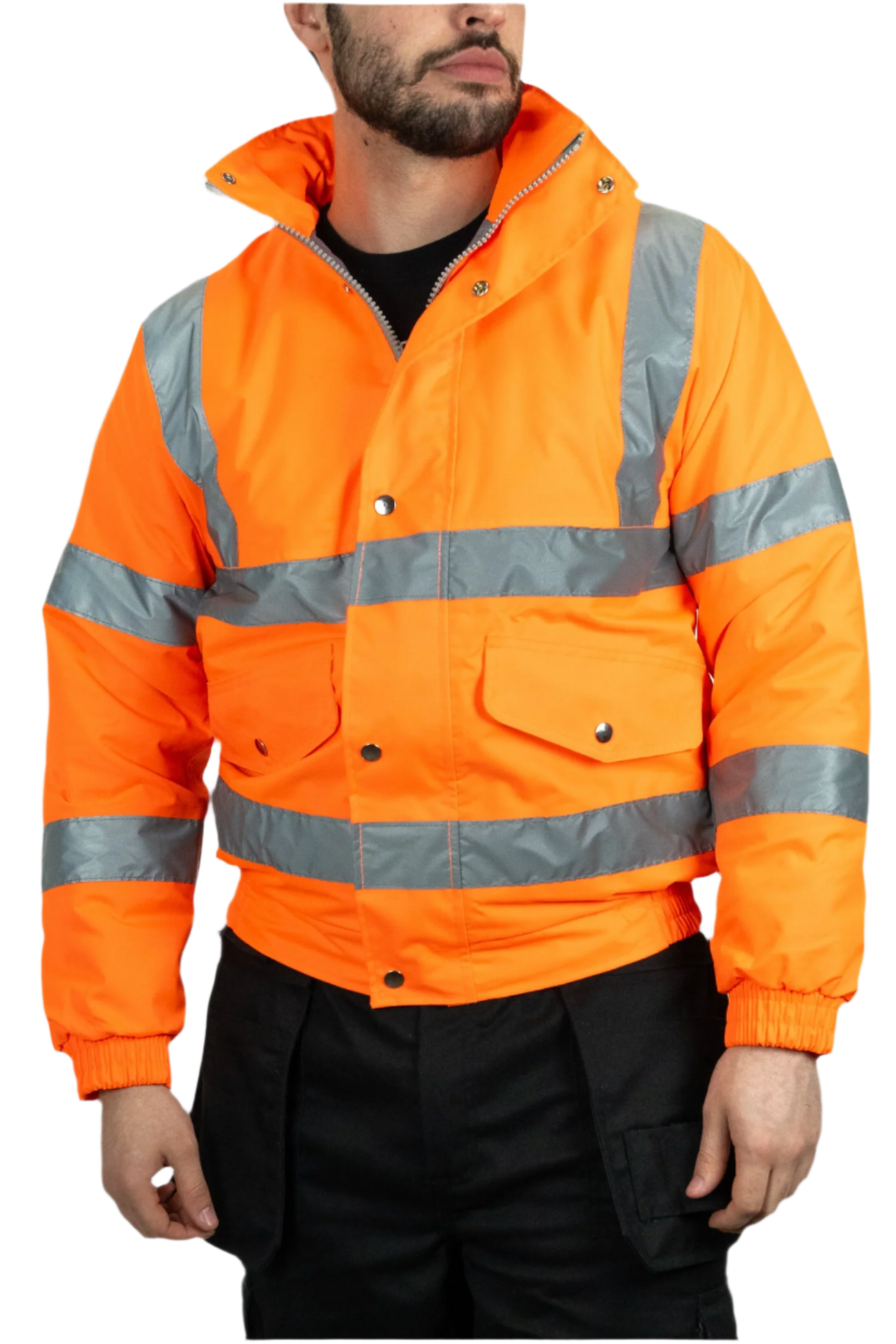 Hi-Vis Bomber Jacket (Orange).