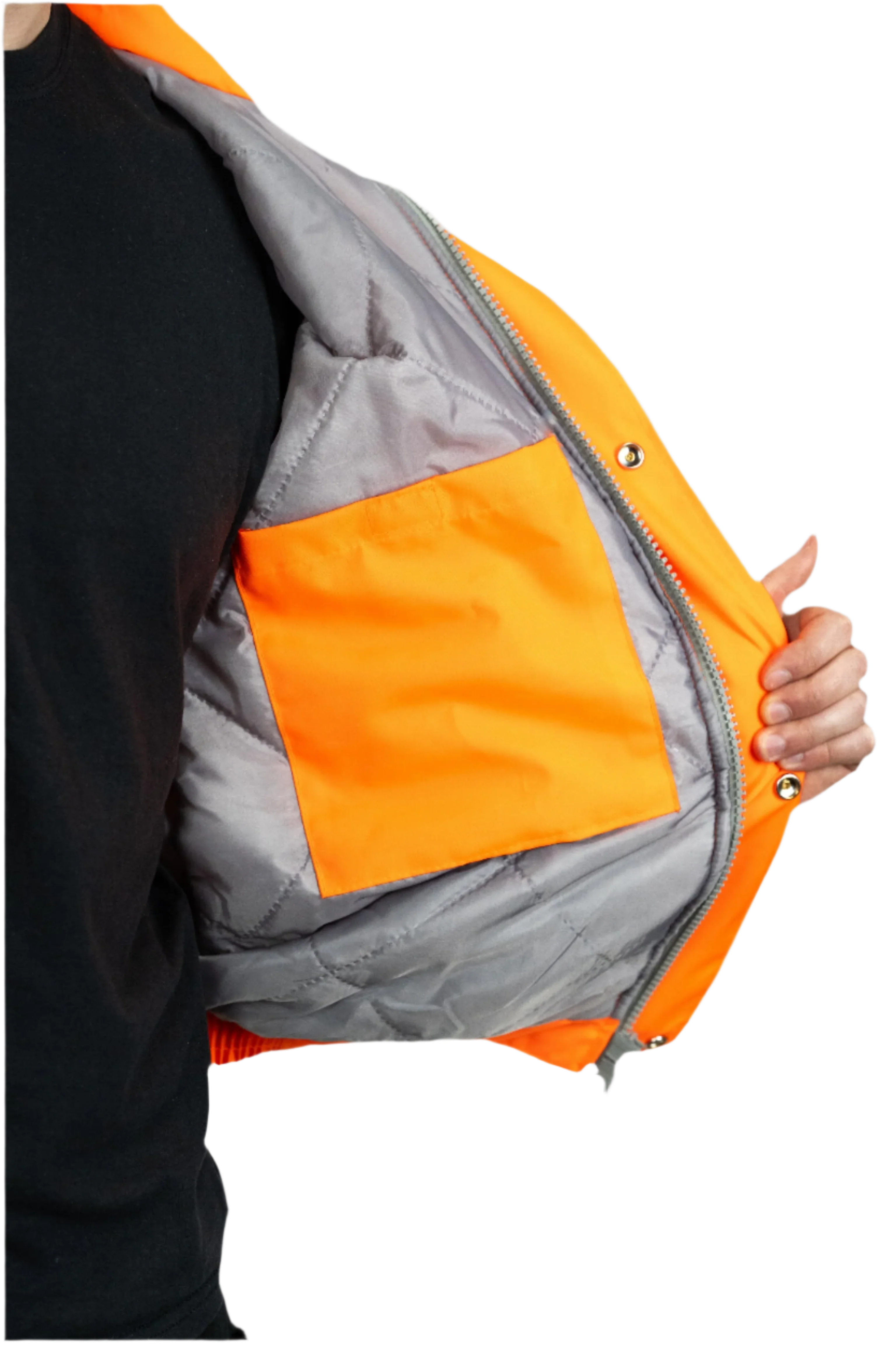 Hi-Vis Bomber Jacket (Orange).