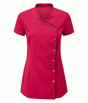 Red blouse with buttons on a white background