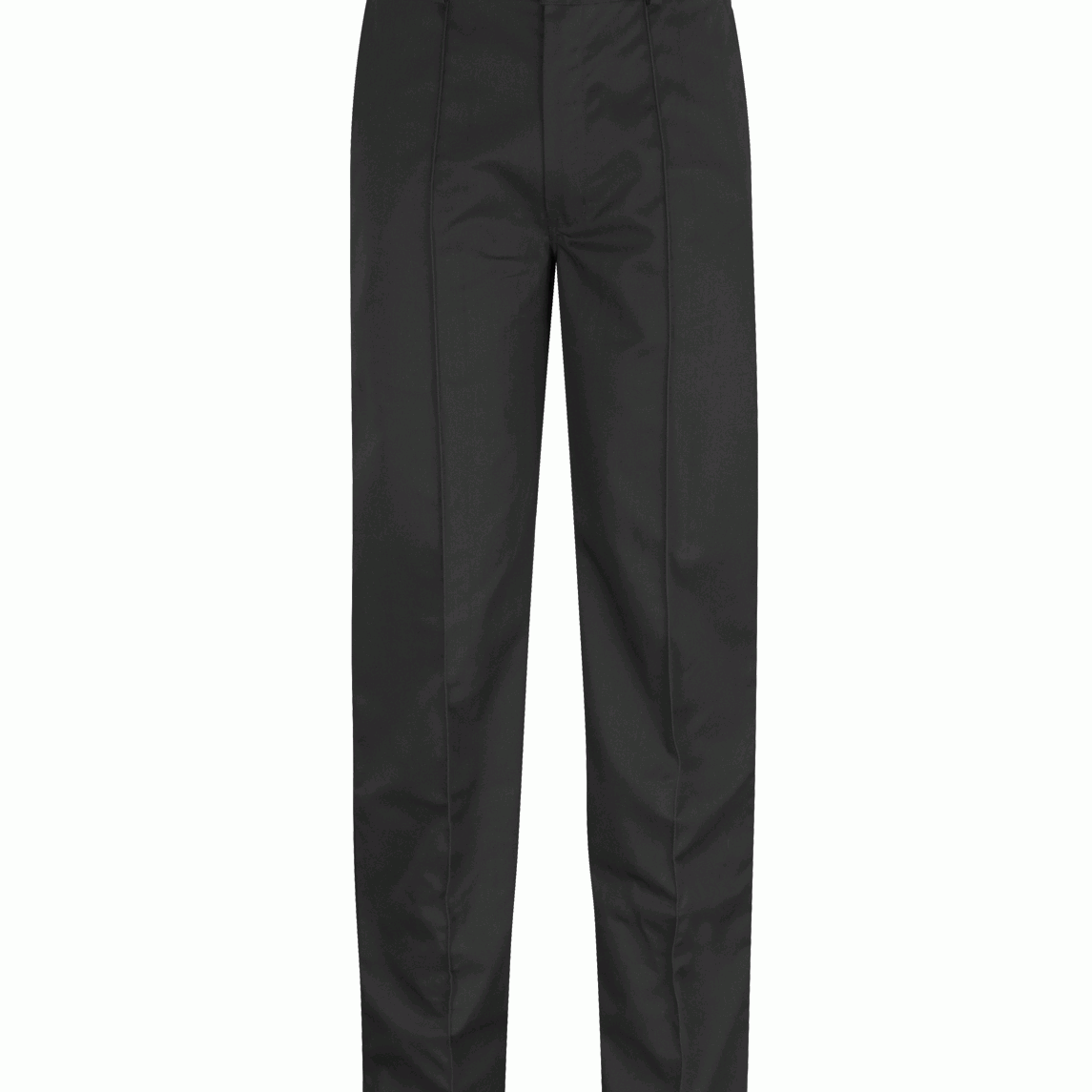  Black uniform trousers with a tailored straight-leg fit, pressed front crease, button closure, and belt loops, made for sharp presentation and day-to-day durability by MAK Boots & Garments