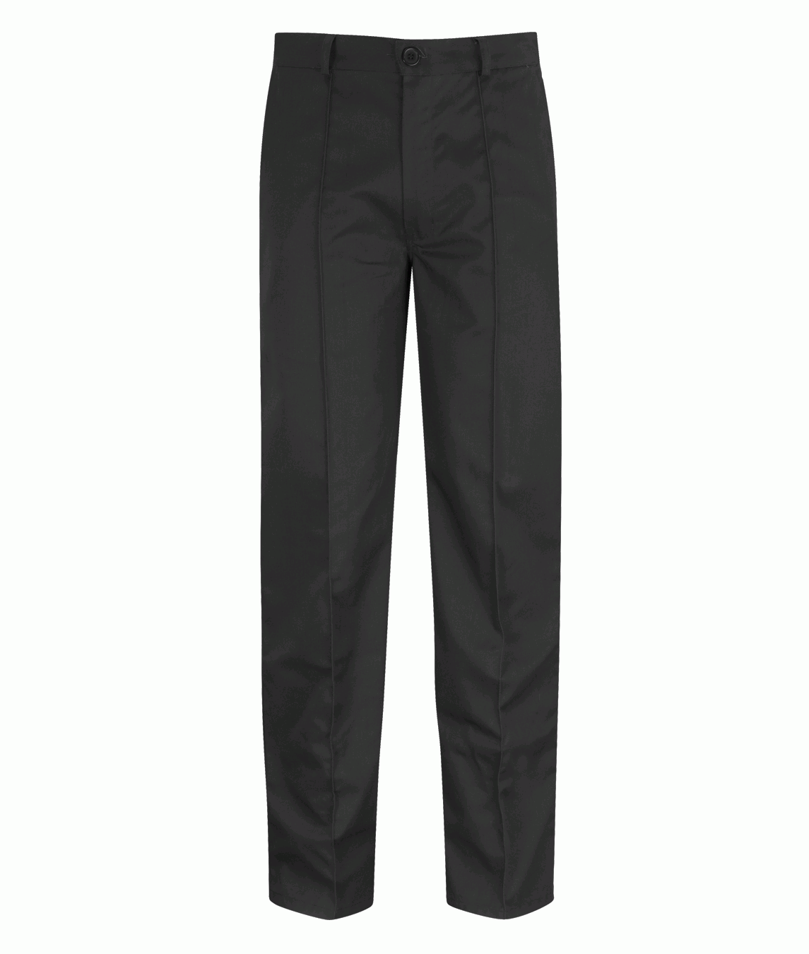  Black uniform trousers with a tailored straight-leg fit, pressed front crease, button closure, and belt loops, made for sharp presentation and day-to-day durability by MAK Boots & Garments