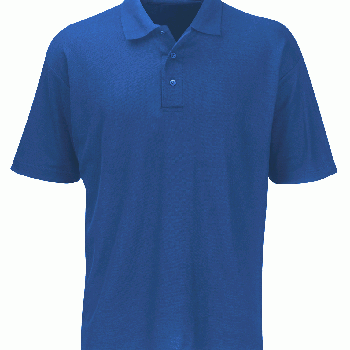 Blue short-sleeve polo shirt featuring a classic three-button placket and structured collar, built for sharp utility and understated style by MAK Boots & Garments.
