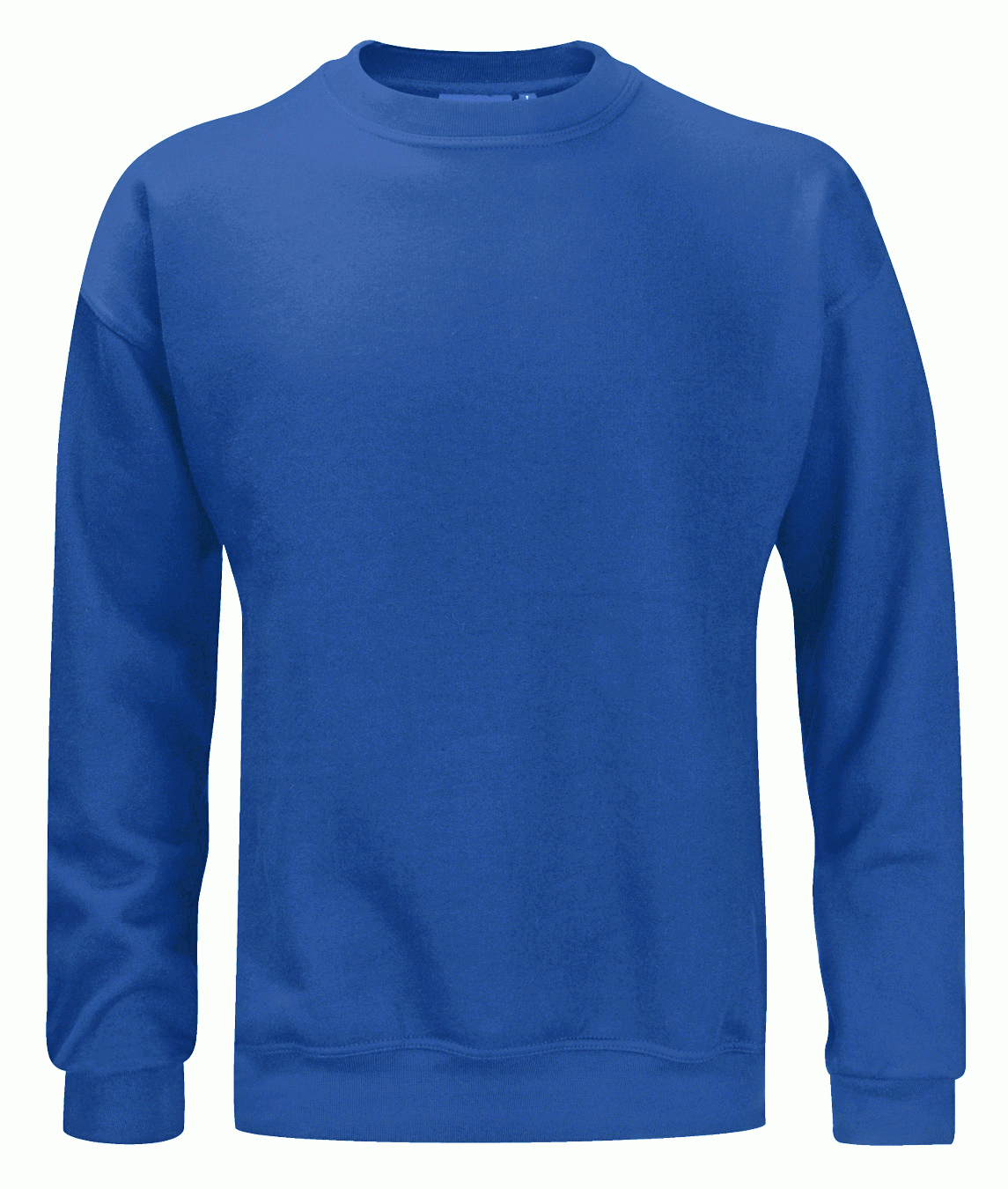 Classic blue Crewneck minimal design with ribbed cuffs and waistband, built for comfort and clean utility by MAK Boots & Garments.