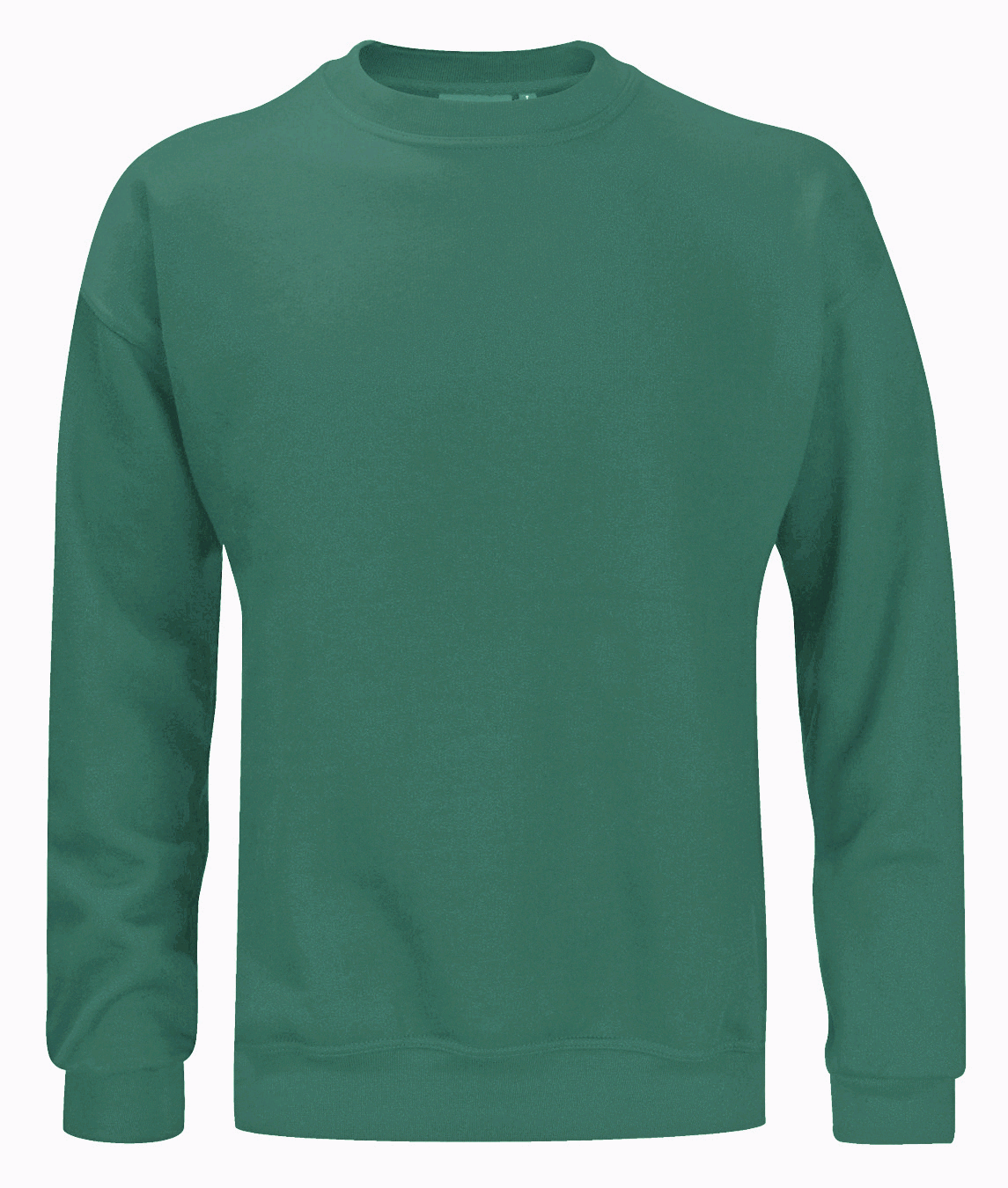 Classic green Crewneck minimal design with ribbed cuffs and waistband, built for comfort and clean utility by MAK Boots & Garments.