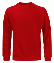 Classic red Crewneck minimal design with ribbed cuffs and waistband, built for comfort and clean utility by MAK Boots & Garments.
