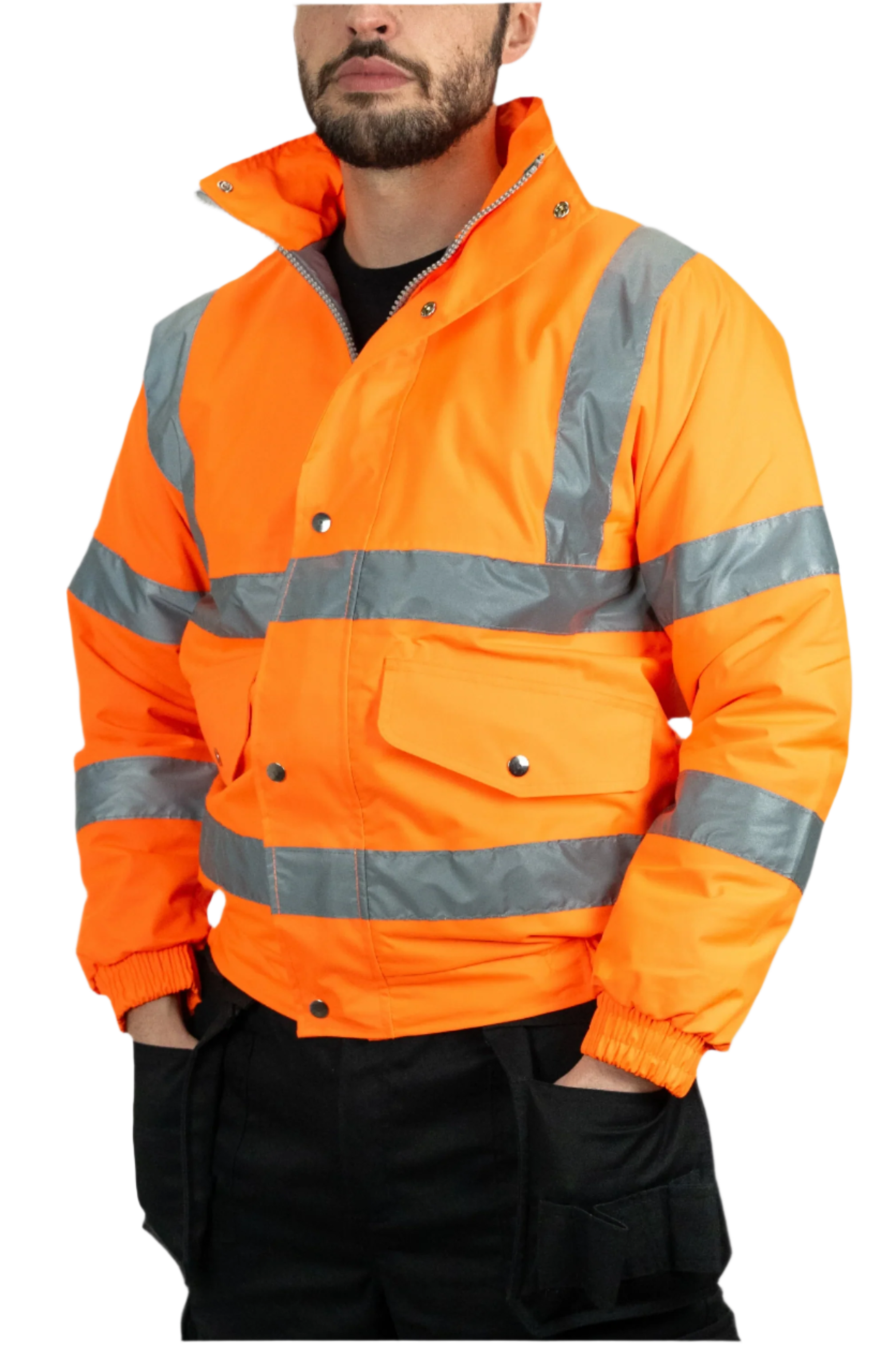 Hi-Vis Bomber Jacket (Orange).