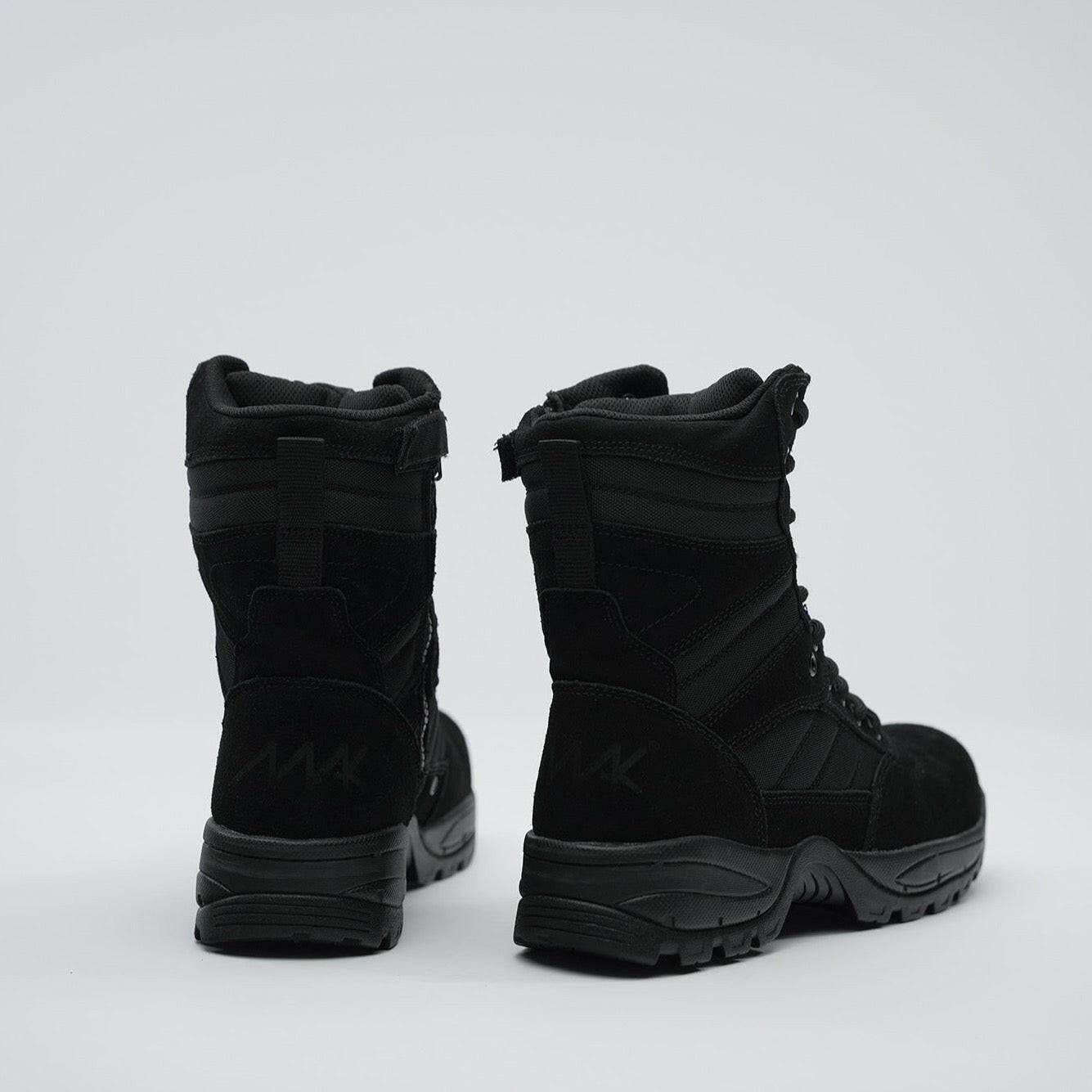 Black suede military boots deals