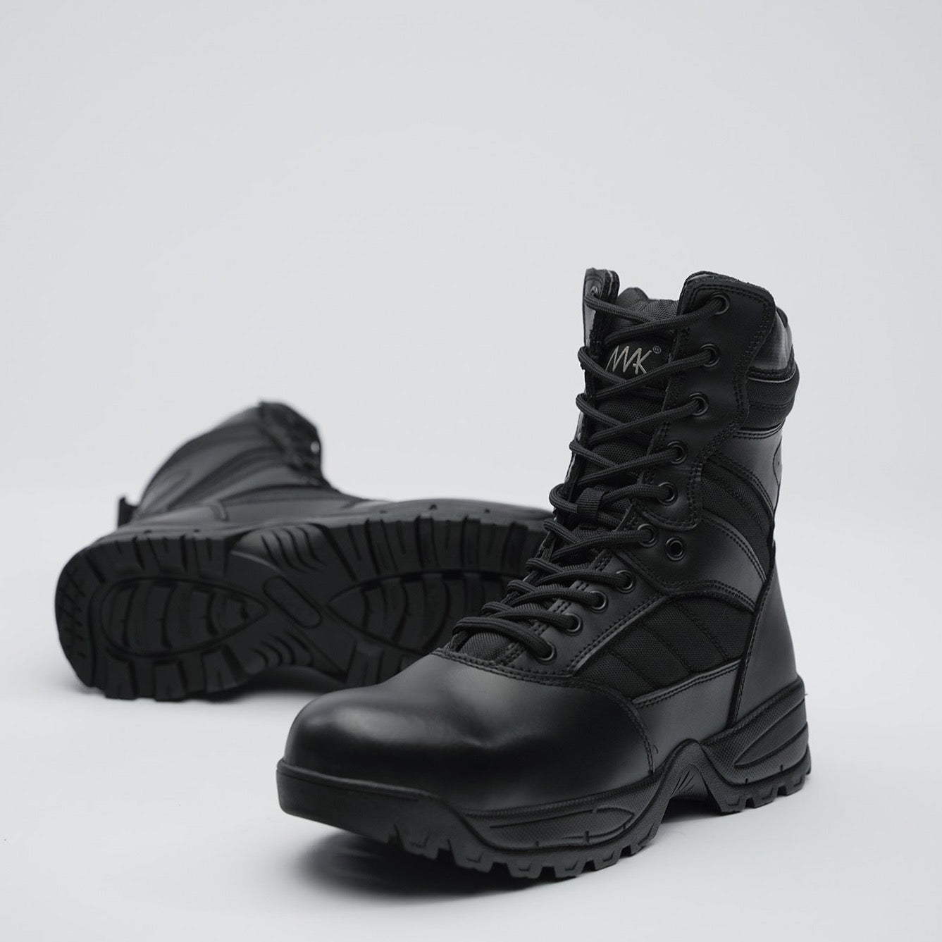 protector 9" black leather boot