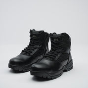 pair of mens black military protector 8 boot