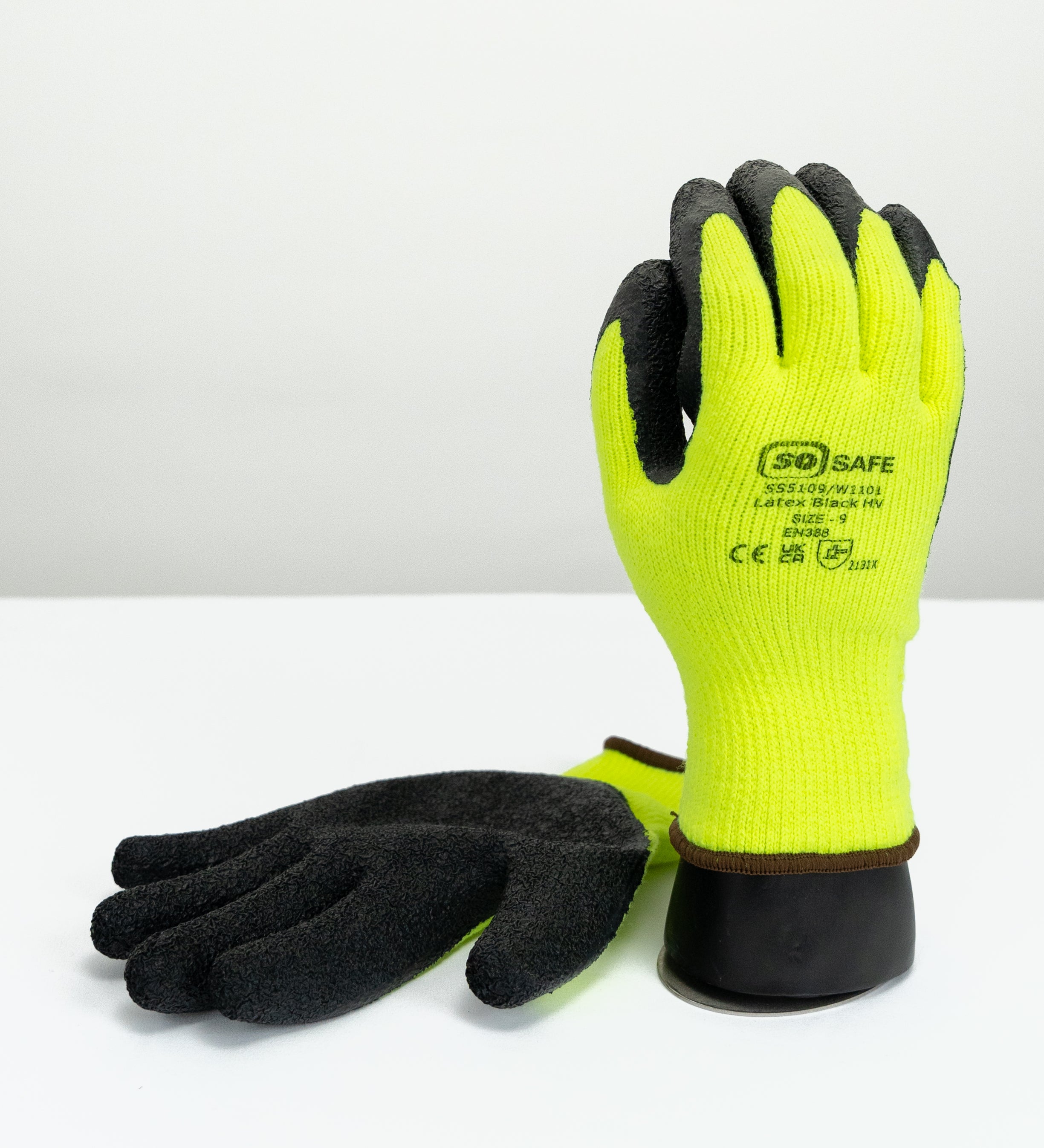 latex palm coated hi-vis gloves