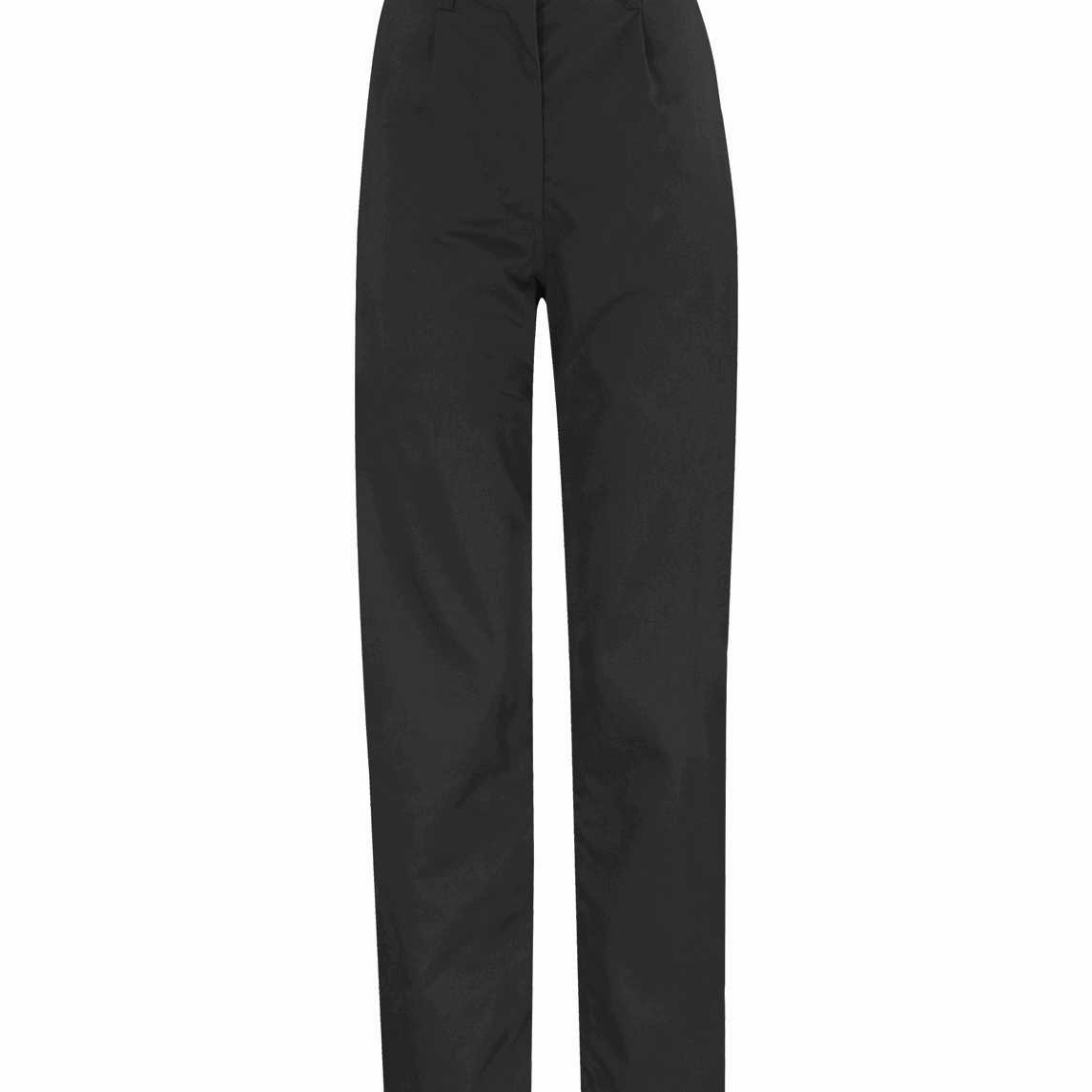 Female black cargo work trousers, belt loops, and durable construction, ideal for tradespeople, warehouse workers, or field technicians. Quality workwear by MAK Boots & Garments.