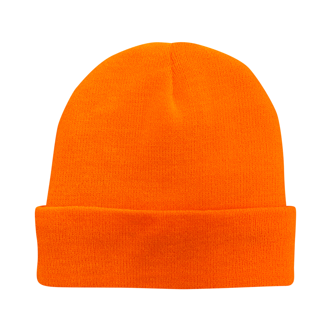 Fluorescent orange high-visibility beanie with a fold-over cuff, designed for warmth and enhanced visibility in low-light conditions.
by MAK Boots & Garments
