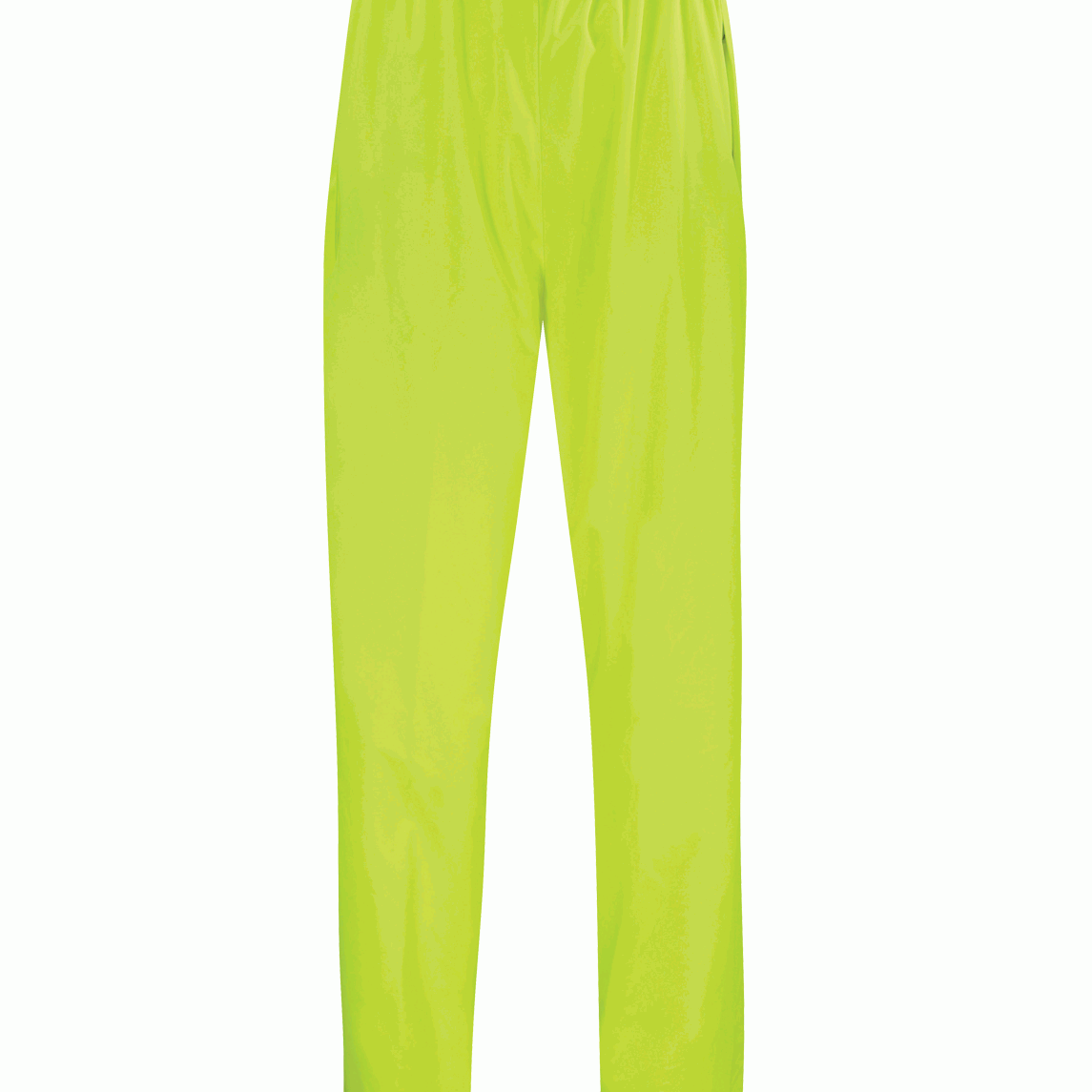hi vis yellow utility trousers with a straight-leg cut, elastic waistband, and side-entry pockets, designed for lightweight layering and unrestricted movement in active environments by MAK Boots & Garments.