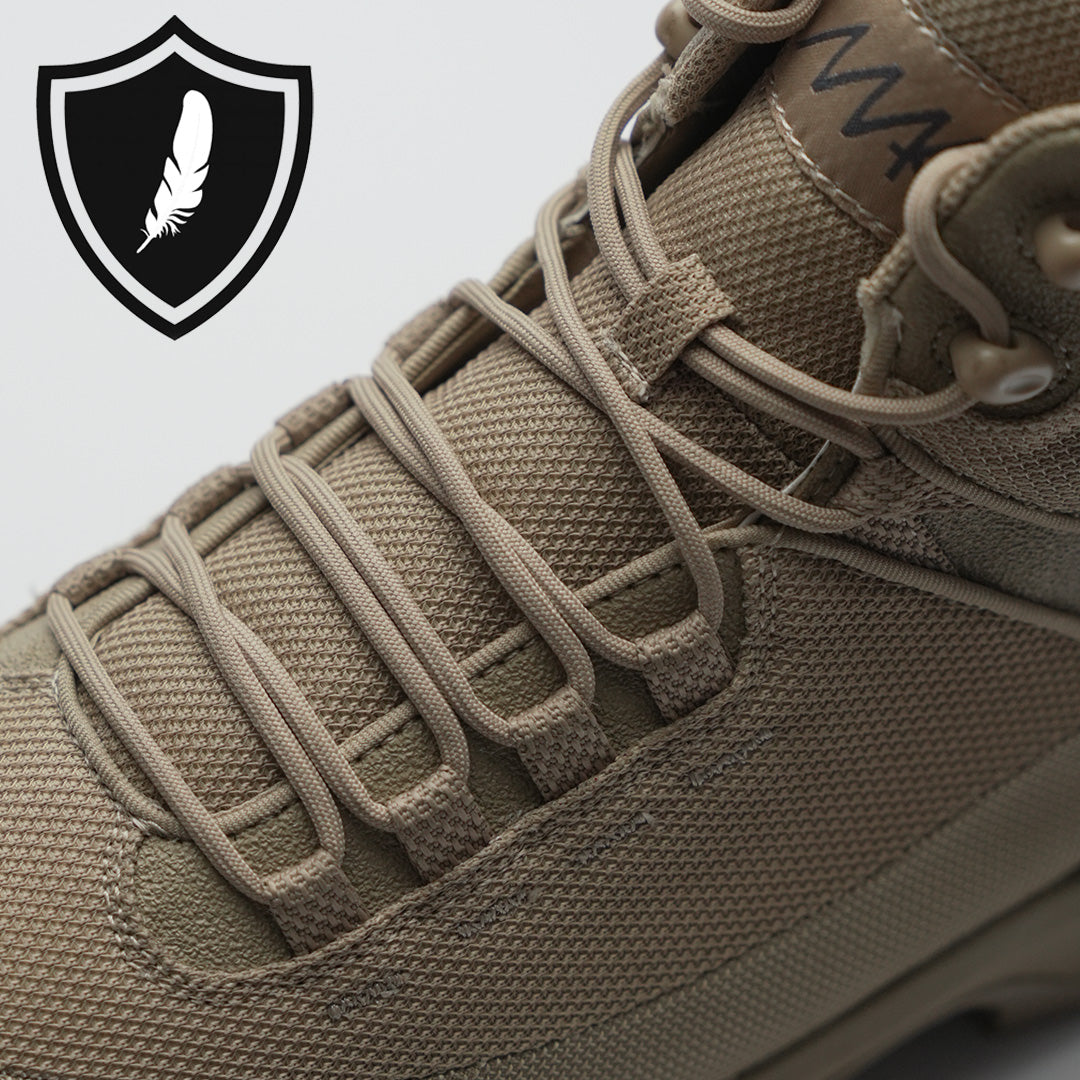 Delta X desert tan show casing the light weight of the military shoe 