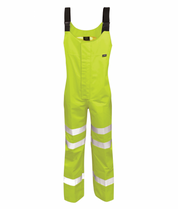 Fluorescent yellow high-visibility GORE-TEX bib & brace with reflective tape on the legs