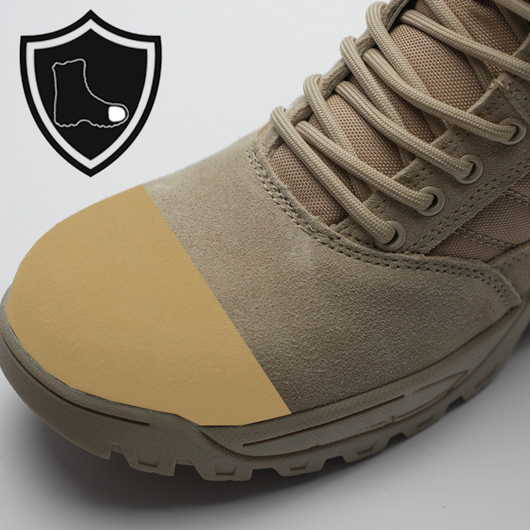 Protector 8 desert tan combat boot show casing composite toe feature 