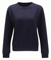 Women's Navy Crewneck tailored fit, clean silhouette, crafted for resilience and everyday wear by MAK Boots & Garments.