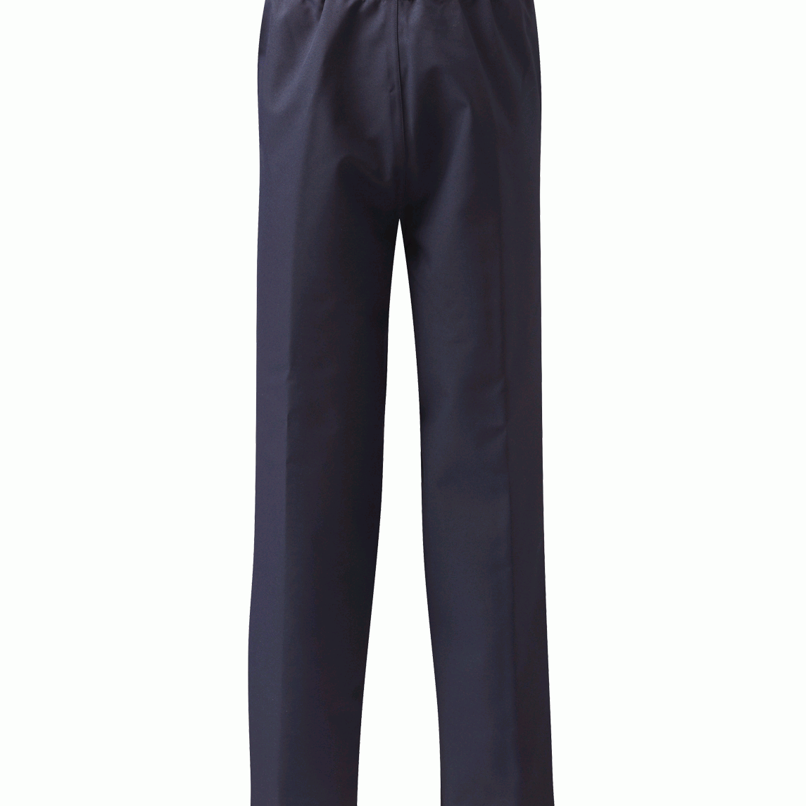 Navy GORE-TEX waterproof overtrousers with elasticated waist for industrial protection. Breathable and weatherproof performance workwear.