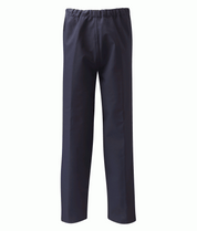 Navy GORE-TEX waterproof overtrousers with elasticated waist for industrial protection. Breathable and weatherproof performance workwear.