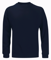 heavyweight navy crewneck with a clean silhouette and ribbed cuffs, perfect for layering or standing alone by MAK Boots & Garments.