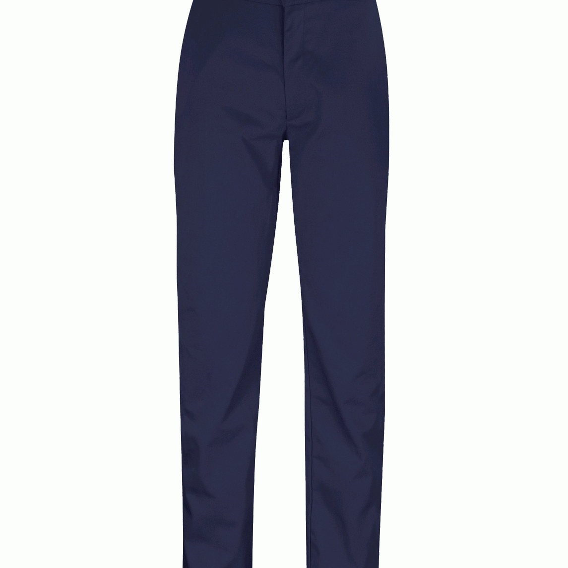 Dark navy fire-retardant poly-cotton work trousers with belt loops, button closure, and a clean professional finish. Flame-resistant legwear designed for workshops, industrial sites, and hazardous environments. Safety trousers by MAK Boots & Garments.