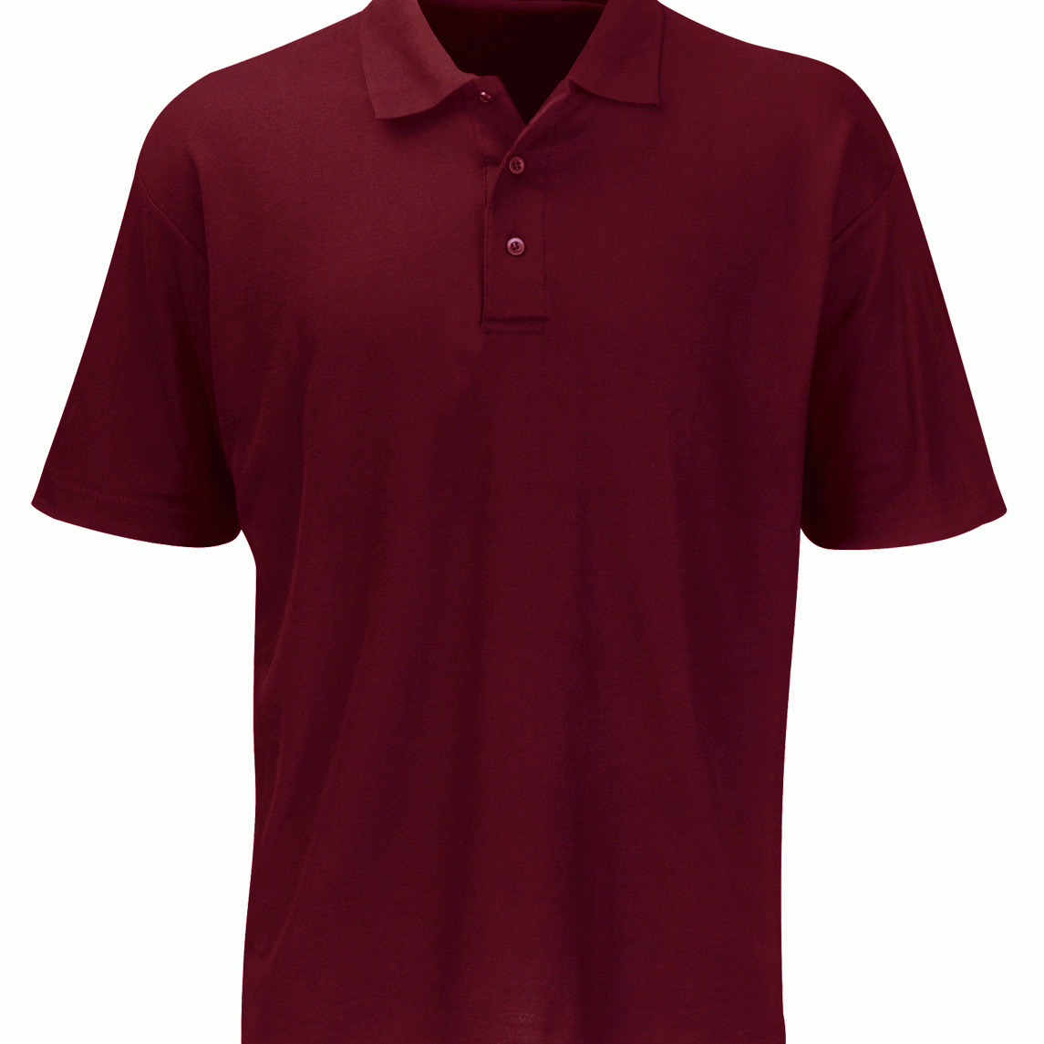 red short-sleeve polo shirt featuring a classic three-button placket and structured collar, built for sharp utility and understated style by MAK Boots & Garments.
